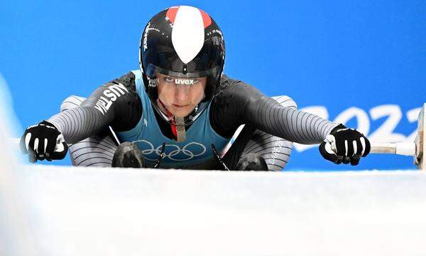 China Olympics 2022 Luge Women 8108303 08.02.2022 Austria s Madeleine Egle competes in the women s singles luge run 3 d