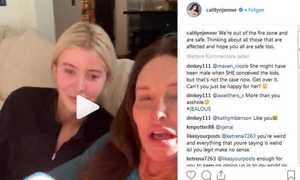 Auch Stiefmutter Caitlyn Jenner bangt um ihr Anwesen in Malibu: "Wir wissen bisher nicht, ob das Haus zerstört wurde oder nicht", so der Reality-Star in einem Instagram-Video. Jenner hatte das Anwesen erst 2015 erworben.