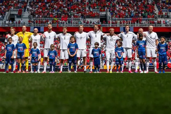 The Norwegian team before the friendly against Morocco. 