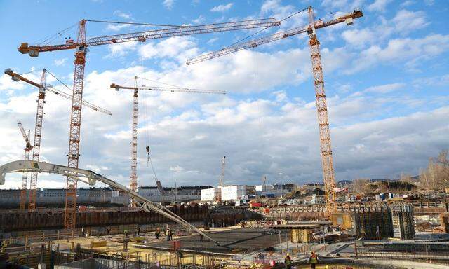 Baustelle Nordbahnhof Wien 13 01 2016 Areal des ehemaligen Nordbahnhofes Groszbaustelle Wohnbau