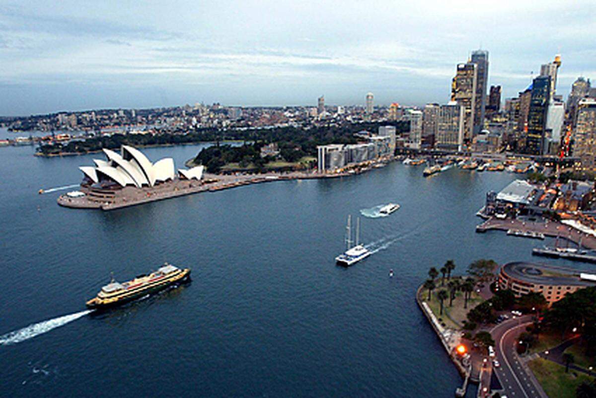 Platz 10 belegt die australische Metropole Sydney. Die Hauptstadt des Bundesstaates New South Wales hat etwa 3,6 Millionen Einwohner.