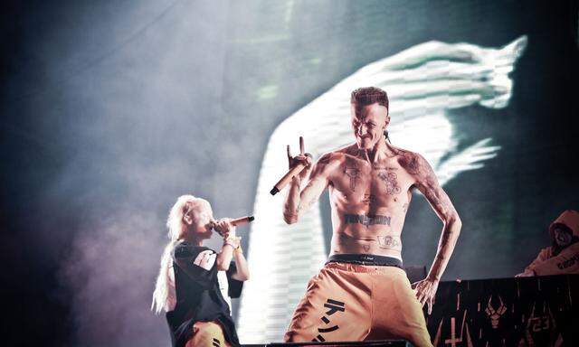 Ein seltsames Hybridwesen: das Duo Die Antwoord. Paris 2014. 