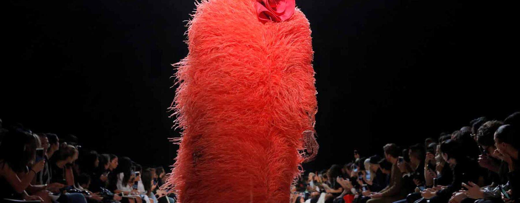 A model presents a creation from the Marc Jacobs Spring/Summer 2019 collection at New York Fashion Week, New York