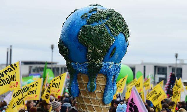 Eine der zahlreichen weltweiten Kundgebungen anlässlich der Pariser Klimakonferenz