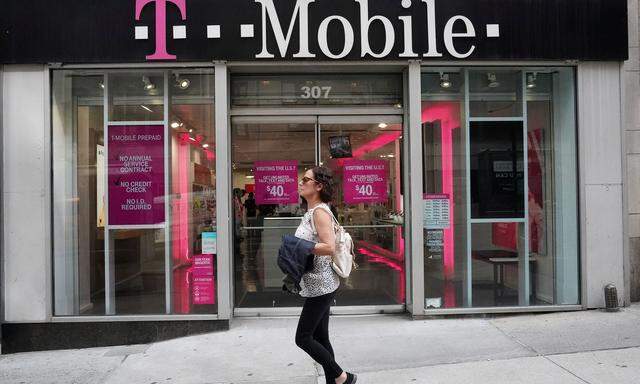 A T-Mobile store is pictured in the Manhattan borough of New York