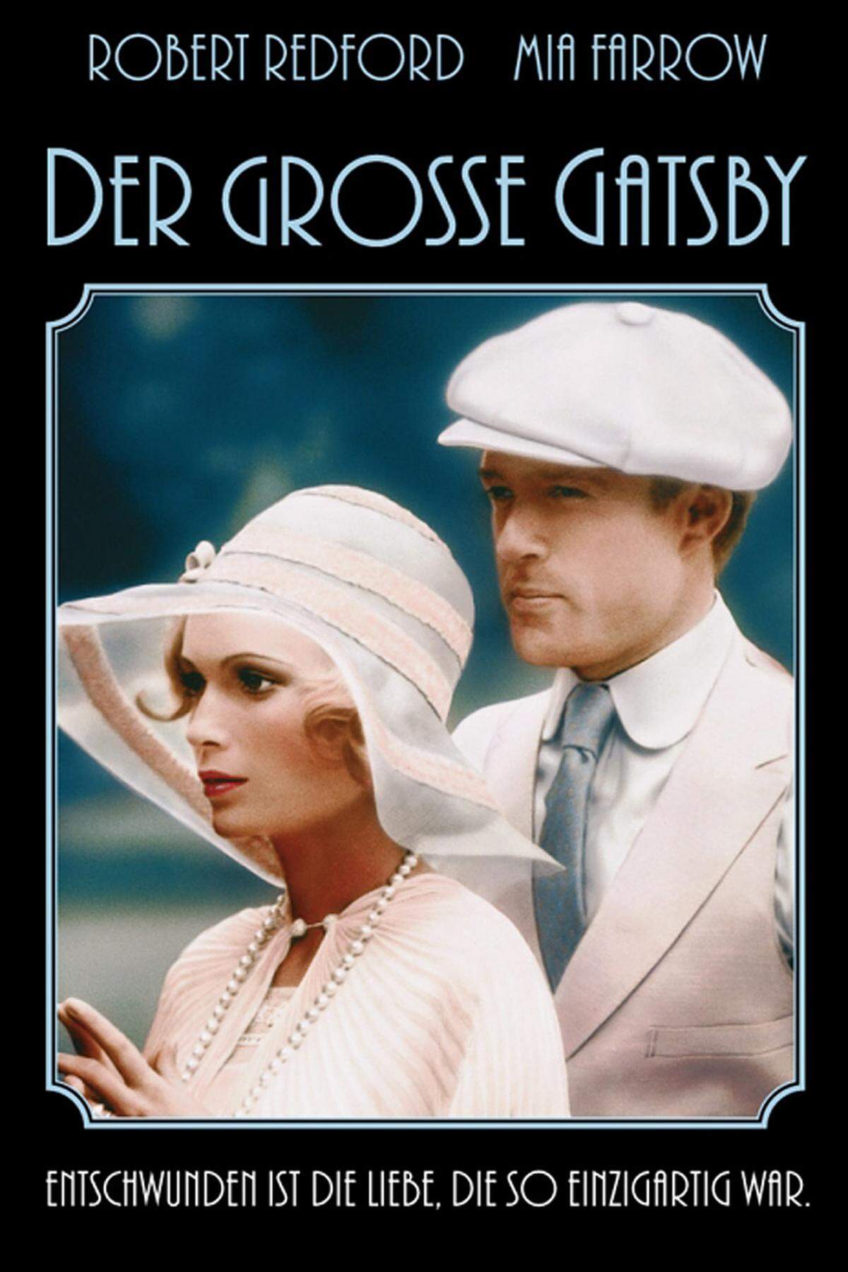 1974 verfilmte Regisseur Jack Clayton den Roman. Robert Redford faszinierte darin als zwielichtig-enigmatischer Gatsby. Als Fehlbesetzung gilt heute Mia Farrow als Daisy. Sie spielte Gatsbys große Liebe als narzisstisches Partygirl.