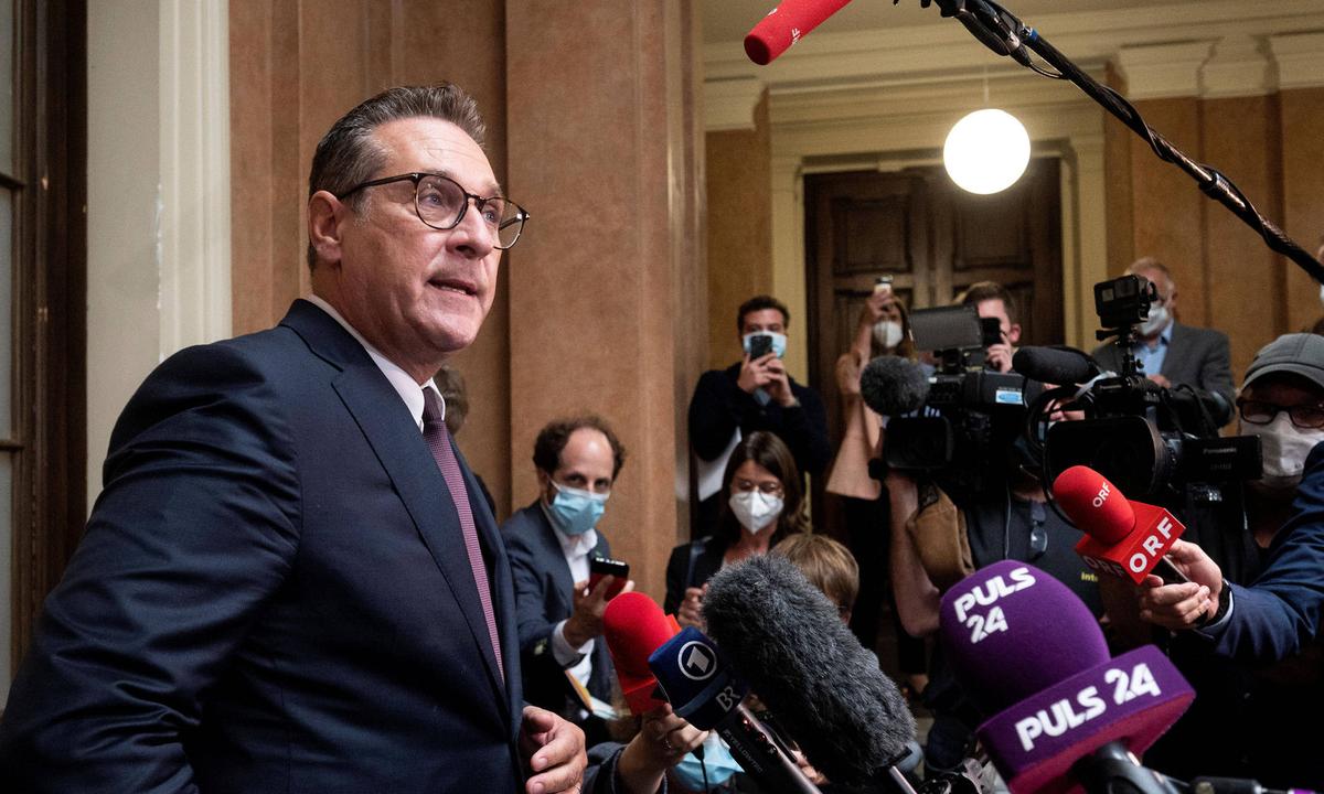 20210827 Ibiza Video - Continued Trial against former FPOE chairman Strache for bribery VIENNA, AUSTRIA - AUGUST 27: Fo