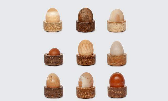 Zweite Chance: Aus Eierschalen und Eiweiß stellt Designerin Basse Sittgen Eierbecher her. 