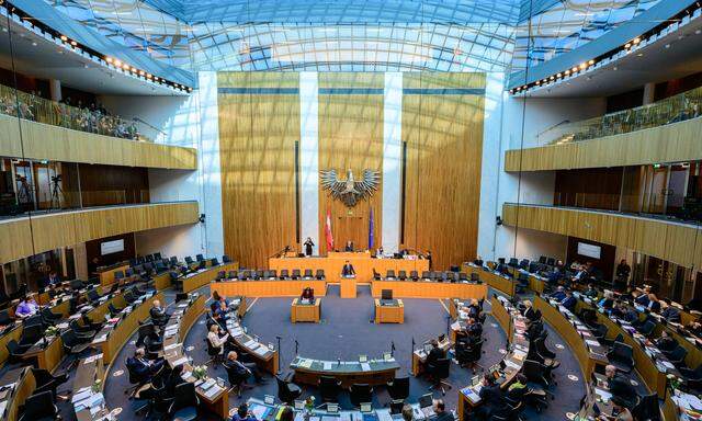 Der Nationalratssaal im Rahmen einer Sitzung des Nationalrates im Parlament, am Mittwoch, 28. Februar 2024, in Wien.