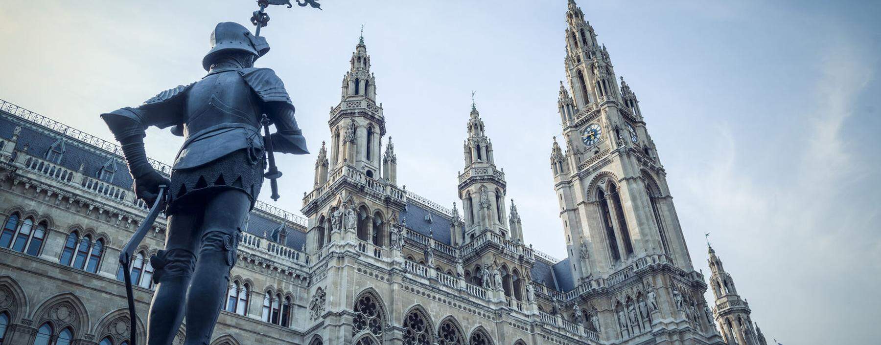 Das Rathaus auf dem Rathausplatz in Wien.