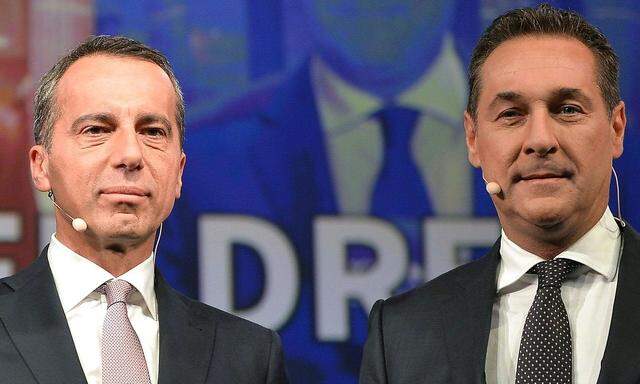 Kanzler Kern, FPÖ-Chef Strache 