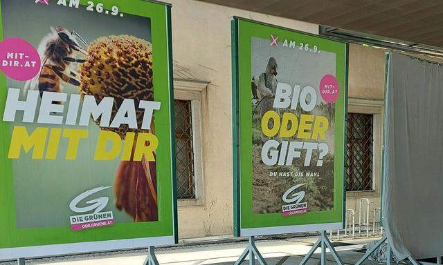 Das Wahlplakat der Grünen mit der Aufschrift: "Bio oder Gift?" hatte für Aufregung gesorgt. Die „keinster Weise die österreichische Landwirtschaft“, ließ Landwirtschaftsministerin Köstinger (ÖVP) etwa wissen.