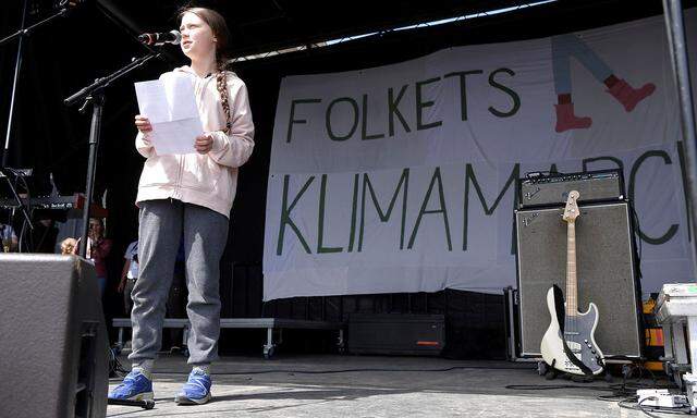 Swedish climate activist Thunberg speaks to attendees of People's Climate March in Copenhagen