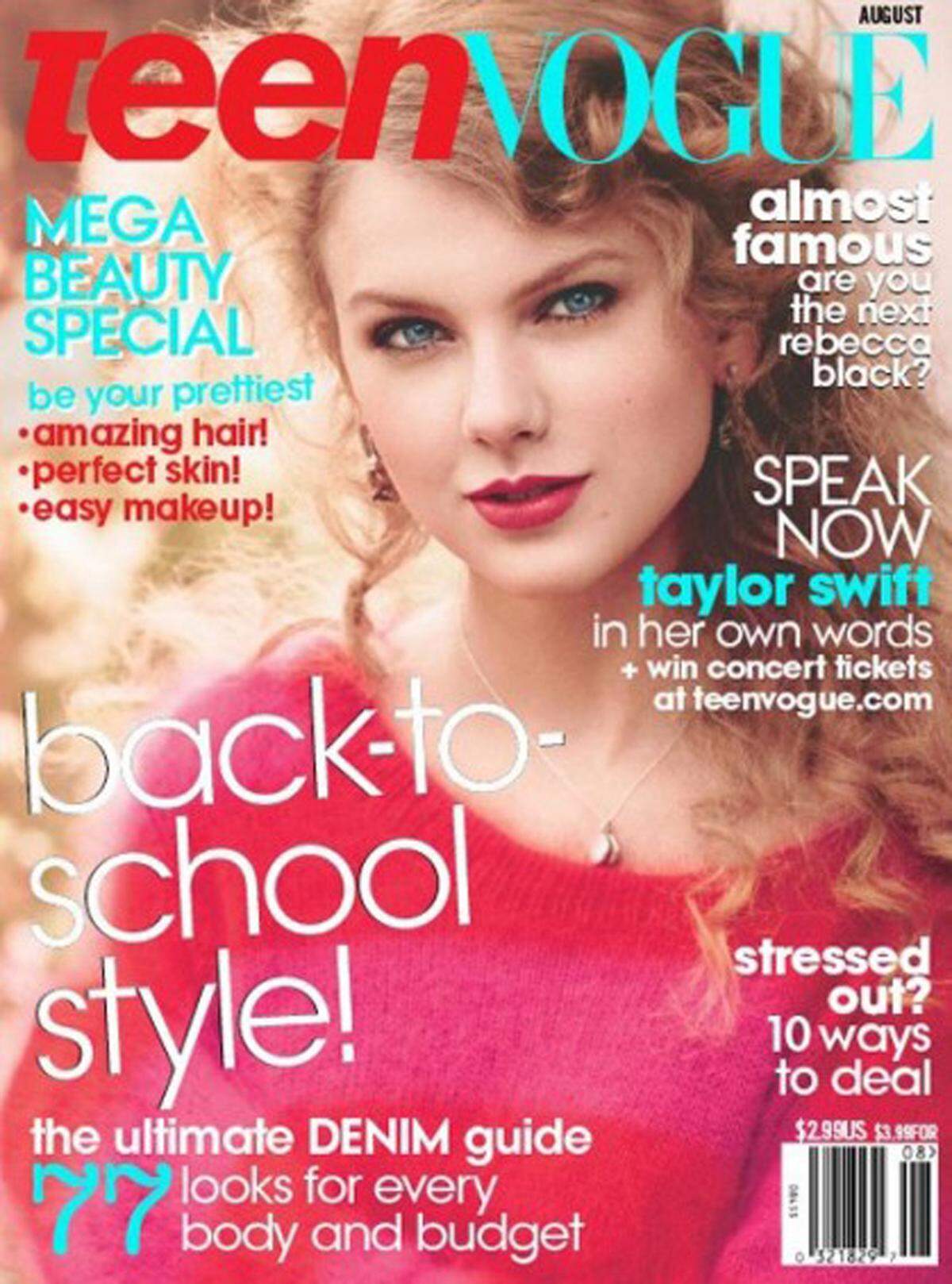 Zu viel Weichzeichner wurde auch bei diesem Teen Vogue Cover mit Musikerin Taylor Swift eingesetzt, das an die 80er-Jahre erinnert.