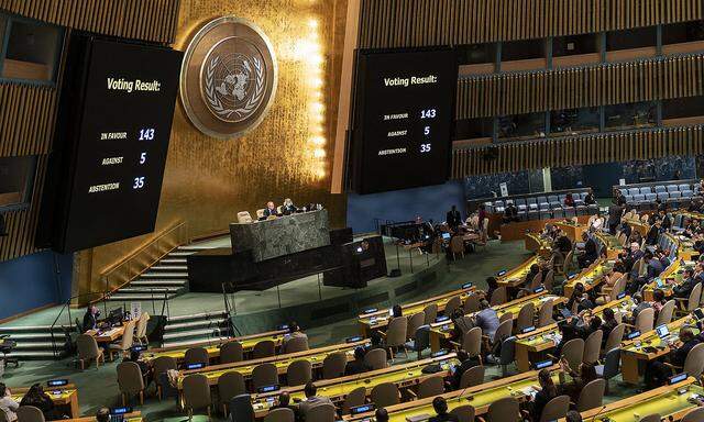 Die UNO-Staaten stimmten über eine völkerrechtlich nicht-bindende Resolution ab.