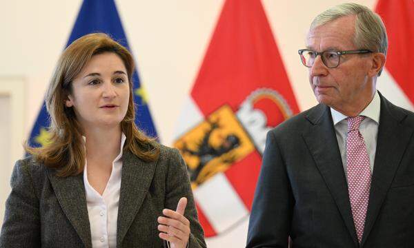 Salzburgs Landeshauptmann Wilfried Haslauer und seine FPÖ-Stellvertreterin Marlene Svazek 