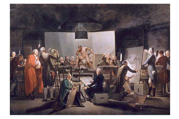 Martin Ferdinand Quadal, Der Aktsaal der Wiener Akademie im St.-Anna-Gebäude, 1787 (c) Gemäldegalerie der Akademie der bildenden Künste Wien