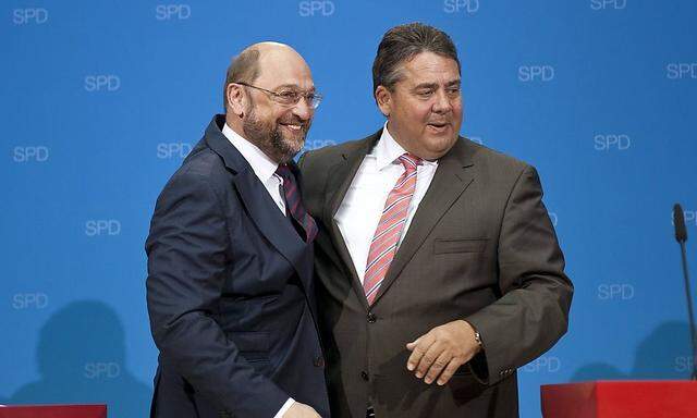 SPD-Chef Sigmar Gabriel mit Spitzenikandidat Martin Schulz