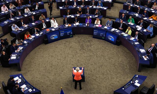 „Das verzerrt unseren Markt“: Ursula von der Leyen griff bei ihrer Rede in Straßburg Chinas Wirtschaftspolitik frontal an.