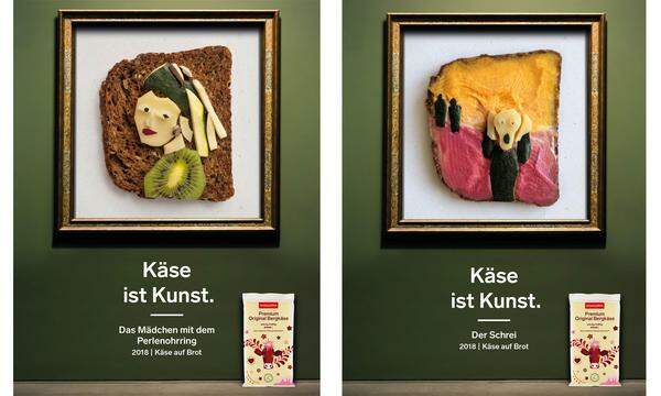 Ist das noch Käse oder schon Kunst? Hier wird jedenfalls für Salzburgerlandmilch die Werbetrommel gerührt.