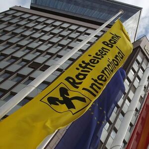Austria's Raiffeisen Bank International headquarters is pictured in Vienna