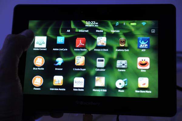 Die Oberfläche wirkt aufgeräumt und reagiert anstandslos und flott auf jede Eingabe. Statt (wie viele Konkurrenten) Android zu nutzen, nutzt RIM ein System namens QNX. Es zeichnet sich vor allem durch seinen geringen Leistungshunger aus.
