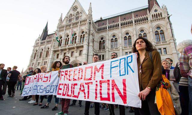 Der Ruf der Demonstranten nach Freiheit für Bildung blieb im ungarischen Parlament ungehört.