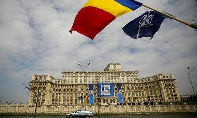 View of the Romanian parliament building is seen  in Bucharest