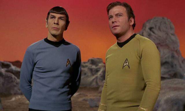 Freunde: Leonard Nimoy als Mr. Spock, William Shatner als Captain Kirk.