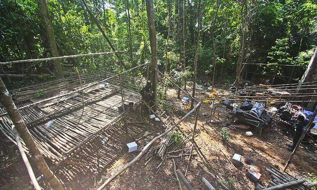 Eines der Lager im Dschungel, in dem Schlepper Flüchtlinge vor allem aus Myanmar festhielten.