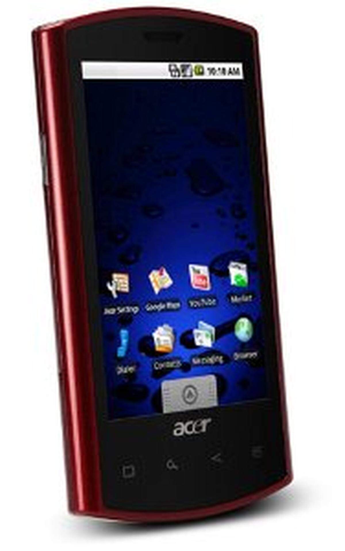 Acer hat sein neues Smartphone Liquid e vorgestellt. Das Gerät bietet vergleichsweise übliche Kost mit einem 3,5-Zoll-Touchscreen, einer 5-Megapixel-Kamera und Verbindungsmöglichkeiten zu WLAN, UMTS und GPS. Als Betriebssystem kommt Android 2.1 zum Einsatz. Etwas enttäuschend: Der Prozessor schafft zwar eine Taktfrequenz von 1 GHz, wurde aber auf 768 MHz heruntergetaktet.