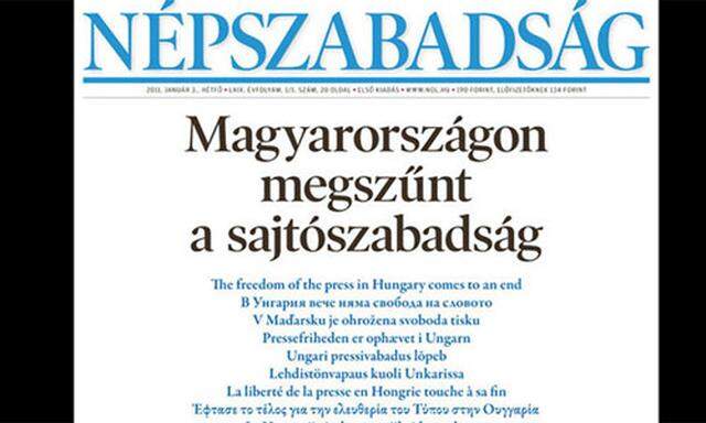 Ungarische Zeitungen protestieren gegen Mediengesetz