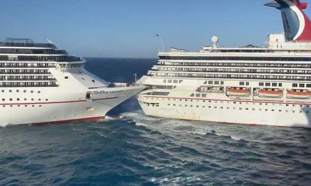 Carnival Glory cruise ship crashes into Carnival Legend at Cozumel cruise port