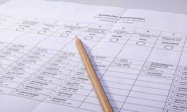 Archivbild: Stimmzettel der vergangenen Landtagswahl in Tirol