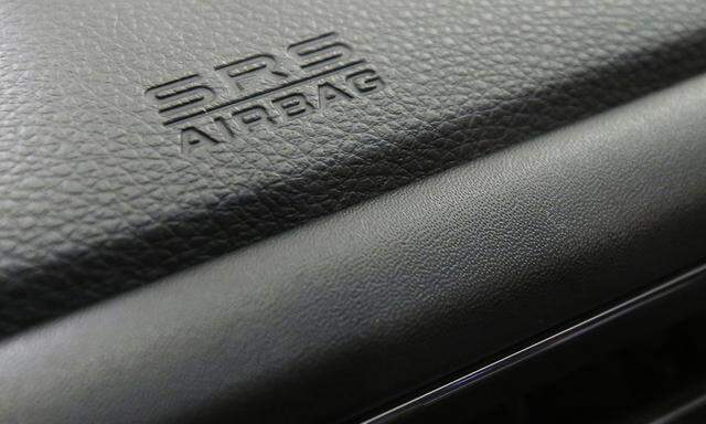 An airbag logo is seen on a dashboard of a Honda Motor Co´s car displayed at the company´s showroom in Tokyo