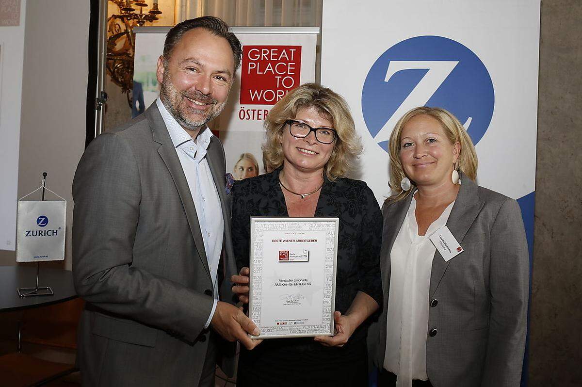 Als beste Arbeitgeber in Wien wurden ausgezeichnet: Almdudler