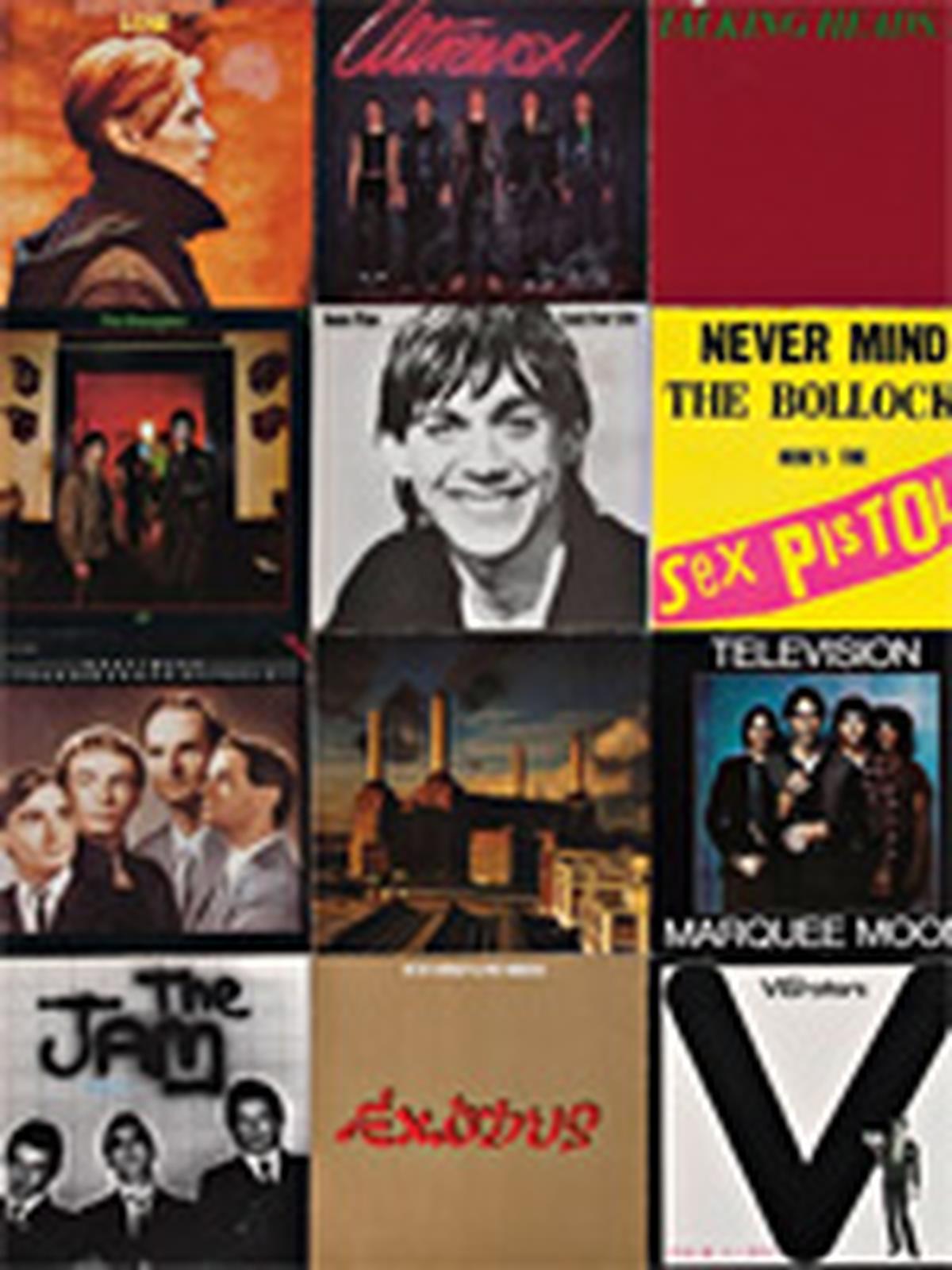 V.l.n.r.: 1. David Bowie: Low. Berlin-Trilogie, Teil eins. 2. Ultravox. Finstere Vorstadtträume. 3. Talking Heads: ´77. Platte des Jahres, was sonst? 4. The Stranglers: Rattus Norvegicus. New Wave mit Herrenscherzen. 5. Iggy Pop: Lust For Life. Ehrenpunk. 6. Sex Pistols: Never Mind The Bollocks. Noch Fragen? 7. Kraftwerk: Trans-Europe Express. Deutsche Maschinenästhetik. 8. Pink Floyd: Animals. Die bösen Feinde. 9. Television: Marquee Moon. New-Wave-Romantiker. 10. The Jam: In The City. Assoziierte Mods. 11. Bob Marley: Exodus. Reggaeplatte des Jahres. 12. The Vibrators: Pure Mania. In die Zukunft!