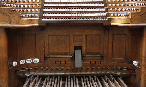 Ihre Ursprünge reichen bis ins 15. Jahrhundert zurück, im 18. Jahrhundert erreichte die Orgel ihren derzeitigen Umfang. Sie überstand die Revolutionswirren unbeschadet, weil auf ihr zeitweilig statt sakraler Musik patriotische Lieder gespielt wurden und dürfte auch den Brand ohne gröbere Schäden überstanden haben.
