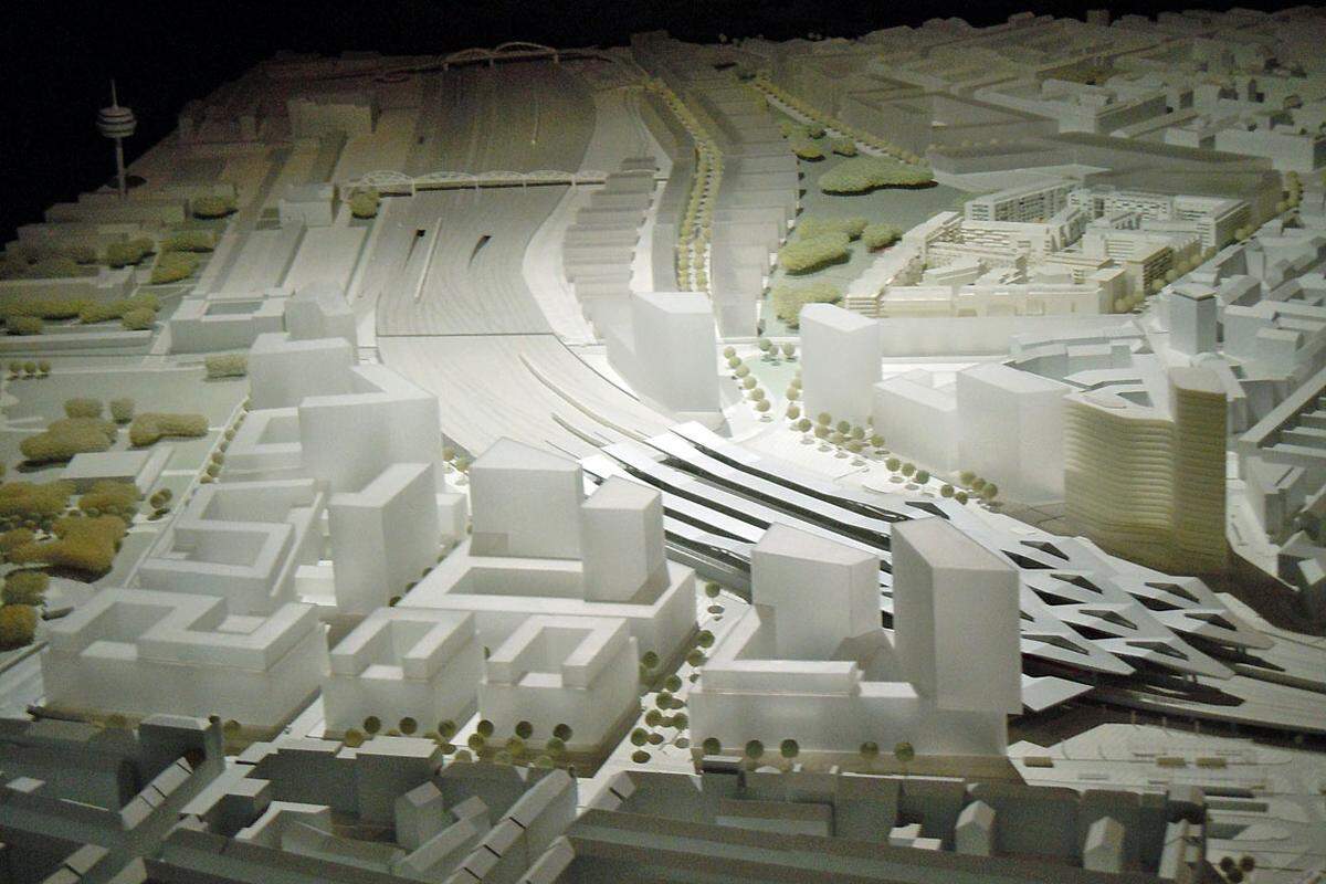 Am 9. November 2009 ist der Startschuss für die Bautätigkeiten am neuen Wiener Hauptbahnhof gefallen - bis ins Jahr 2019 sollen alle Projekte verwirklicht sein - hier zu sehen auf einem Modell.(felb)