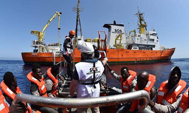 Eine Rettungsaktion im Mittelmeer.