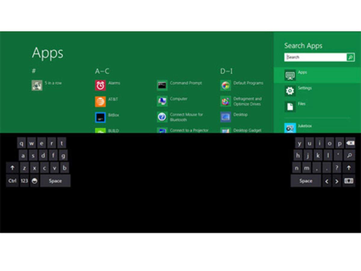 Mit der "Daumen-Tastatur" hofft Microsoft die Eingabe auf Tablets zu erleichtern, wenn das Gerät gerade nicht abgelegt werden kann.
