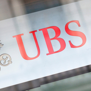 Logo of Swiss bank UBS is seen on a building in Zurich