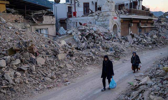 Ein Bild aus der südtürkischen Stadt Antakya vom Montag - vor dem nächsten Erdbeben.
