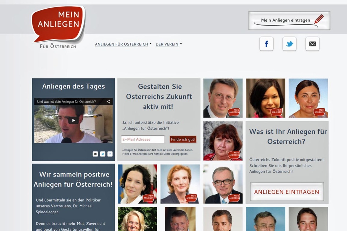 Die ÖVP schickt diesmal kein klassisches Personenkomitee ins Rennen. "Wir haben bewusst davon Abstand genommen, mit Müttern von bekannten Fußballern zu werben", stichelt ein Sprecher von Parteichef Michael Spindelegger in Richtung SPÖ. Dafür sammelt die "private" Initiative "Mein Anliegen" Ideen, die sie dann an den "Politiker ihres Vertrauens" (Spindelegger) weitergeben will.