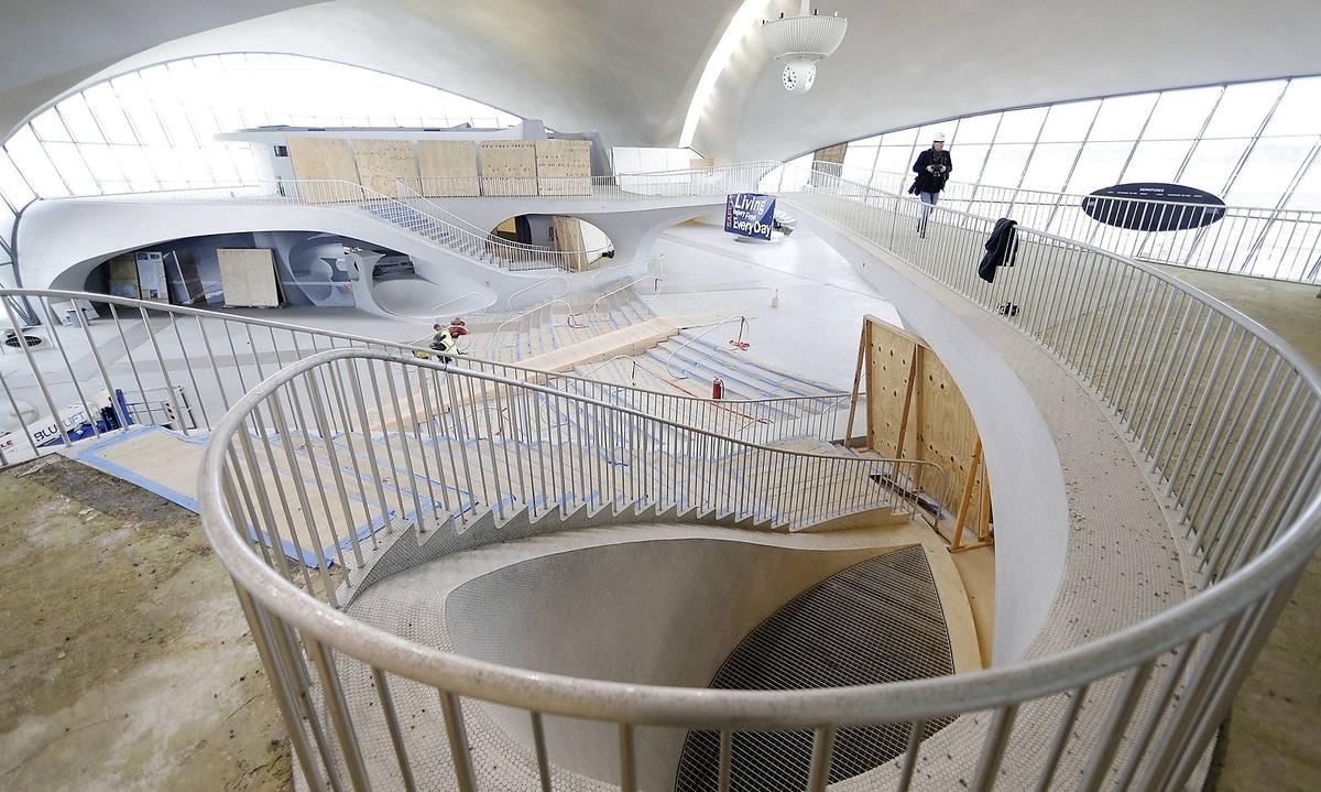 Sights of the old TWA Terminal are viewed by members of the press at a press tour of the soon to be
