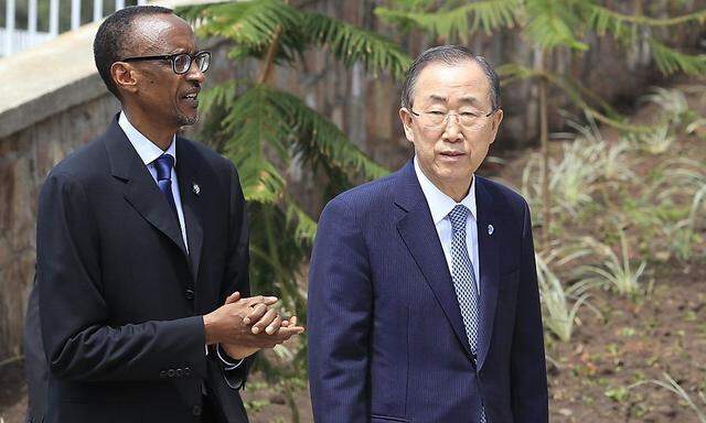Ruandas Präsident Kagame mit Ban Ki-moon.