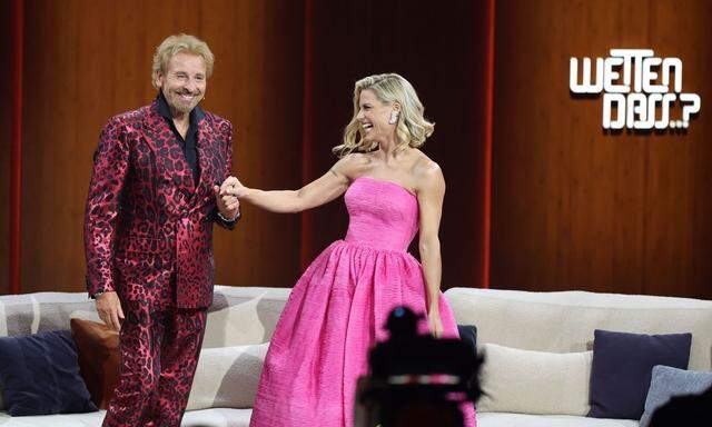 Thomas Gottschalk und Michelle Hunziker, bemüht zu entertainen. 