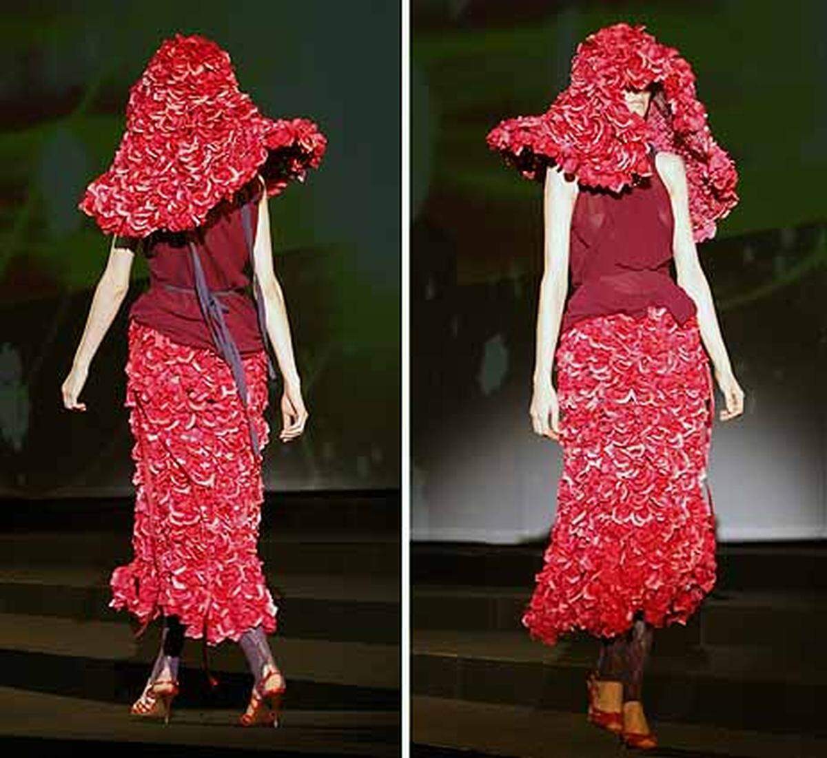 Auf der Somarta Fashion Week zeigte der japanische Modemacher Tamae Hirokawa einen wandelbaren Schlapphut.