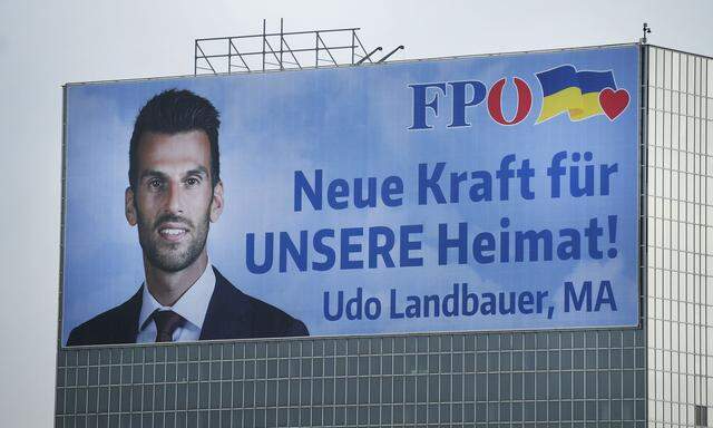 Symbolbild: Plakat mit FPÖ-Spitzenkandidat Udo Landbauer 