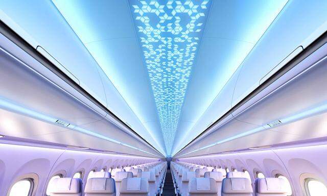 So schön wird Fliegen im neuen Airbus A320 sein – mit Interieurteilen aus Österreich.   